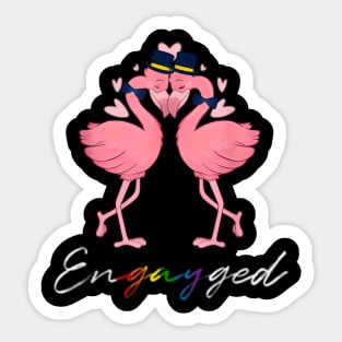 Flamingo Gay LGBT  Flag Sticker